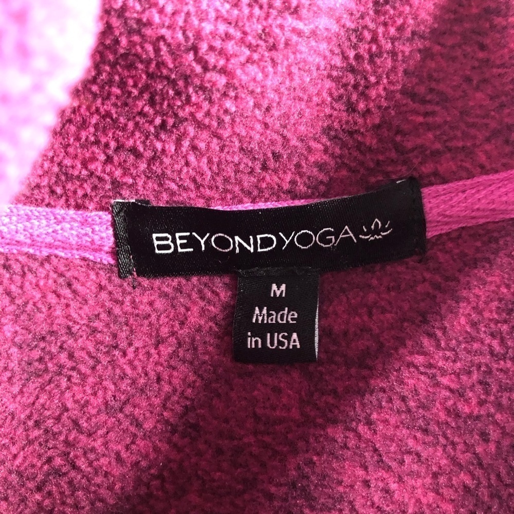 Beyond Yoga Raspberry Pink Half-Zip Drawstring Pullover - Picture 3 of 8